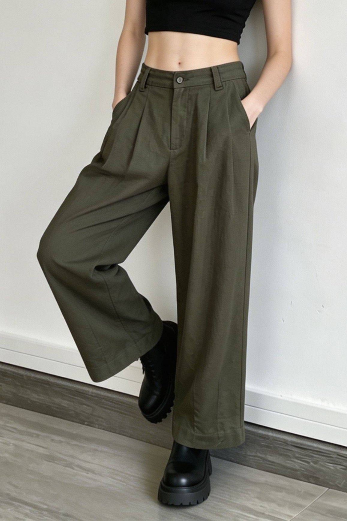 Linen Relaxed Cropped Pants