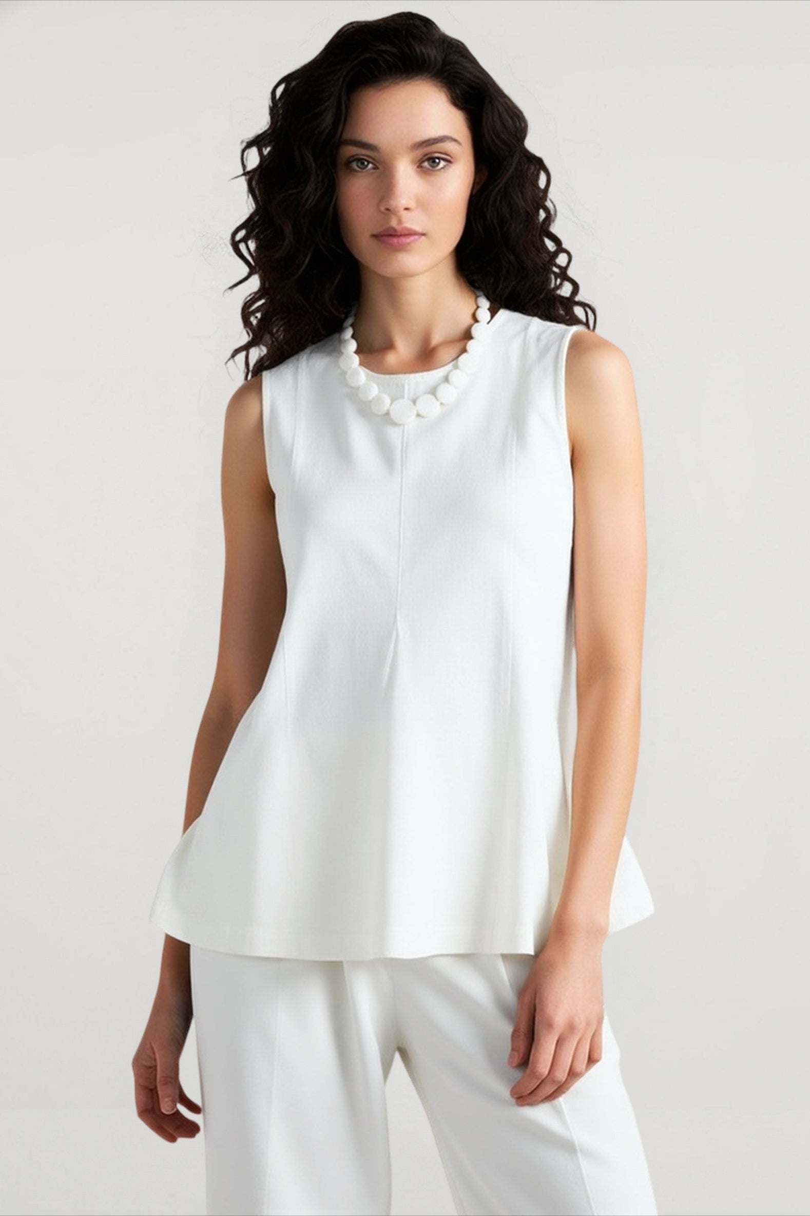 French Linen Crew Neck Blouse