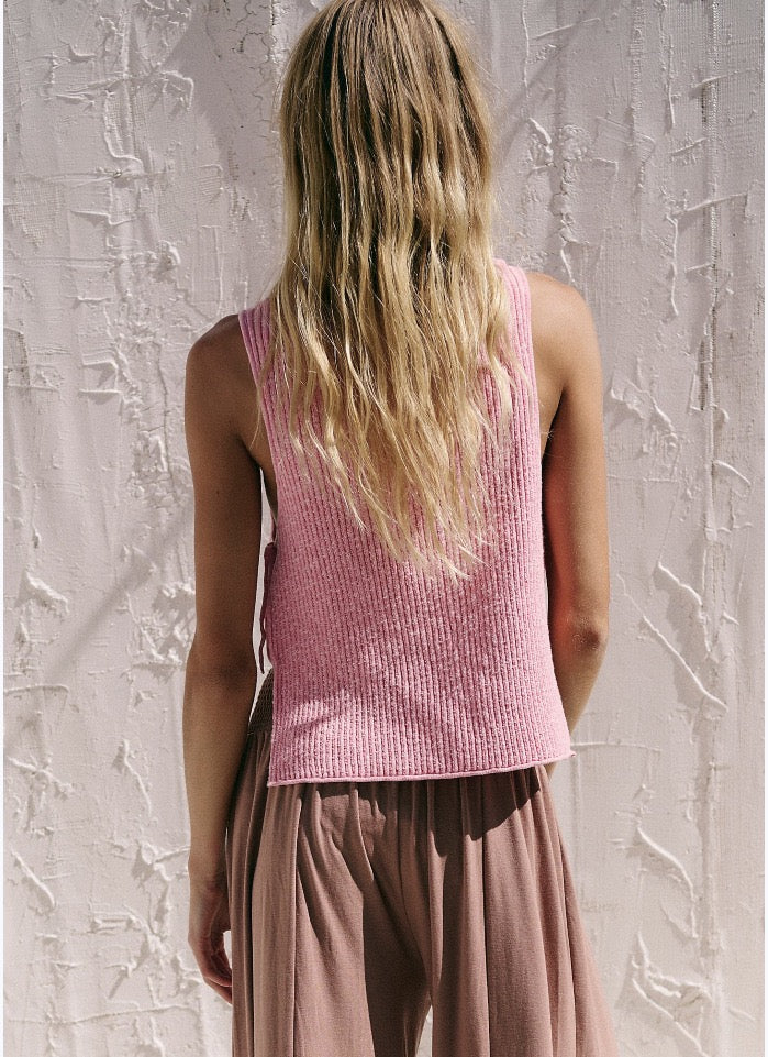 Knit Top With Side Tie Detail