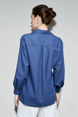 Linen Solid Minimalist Blouse