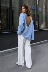 Backless Loose Fit Knit Blouse