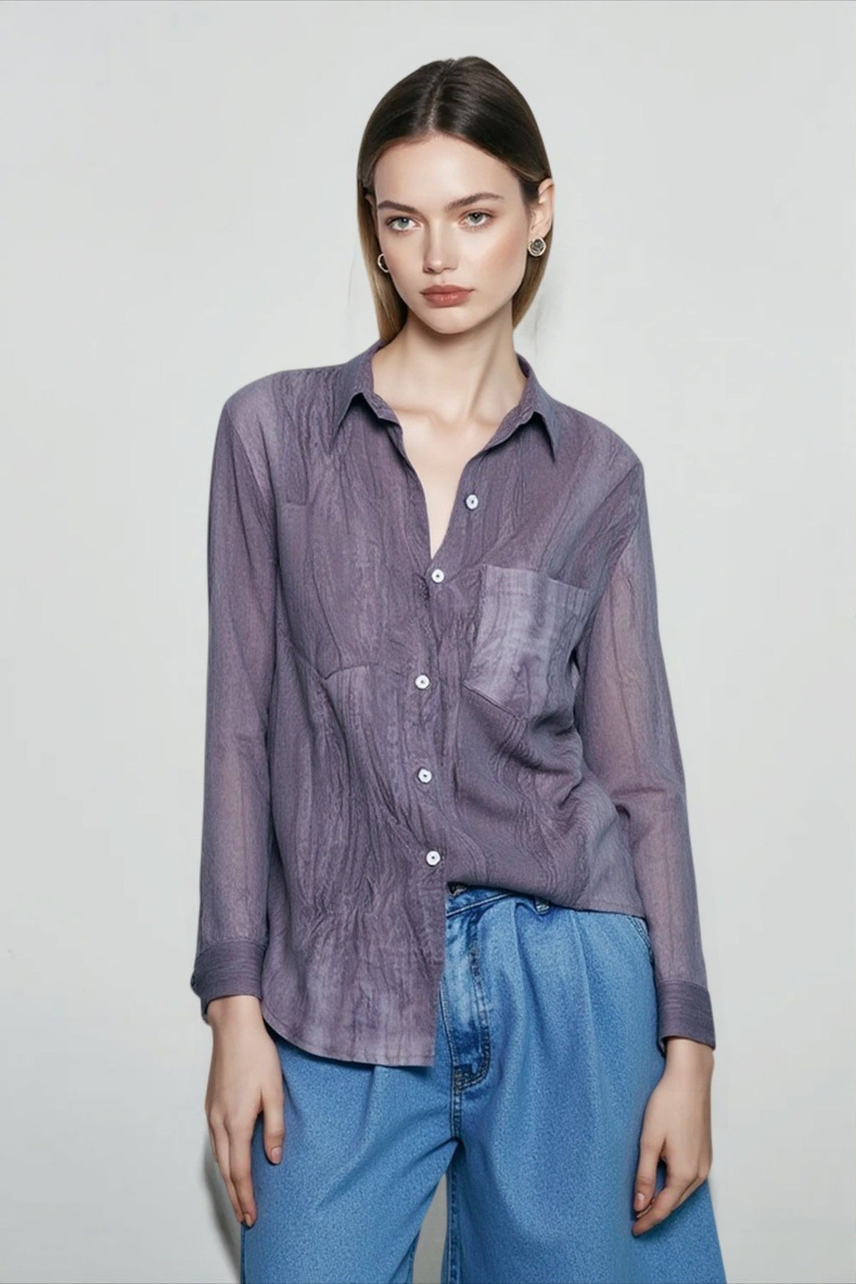 Pure Linen Textured Blouse