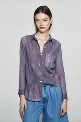 Pure Linen Textured Blouse