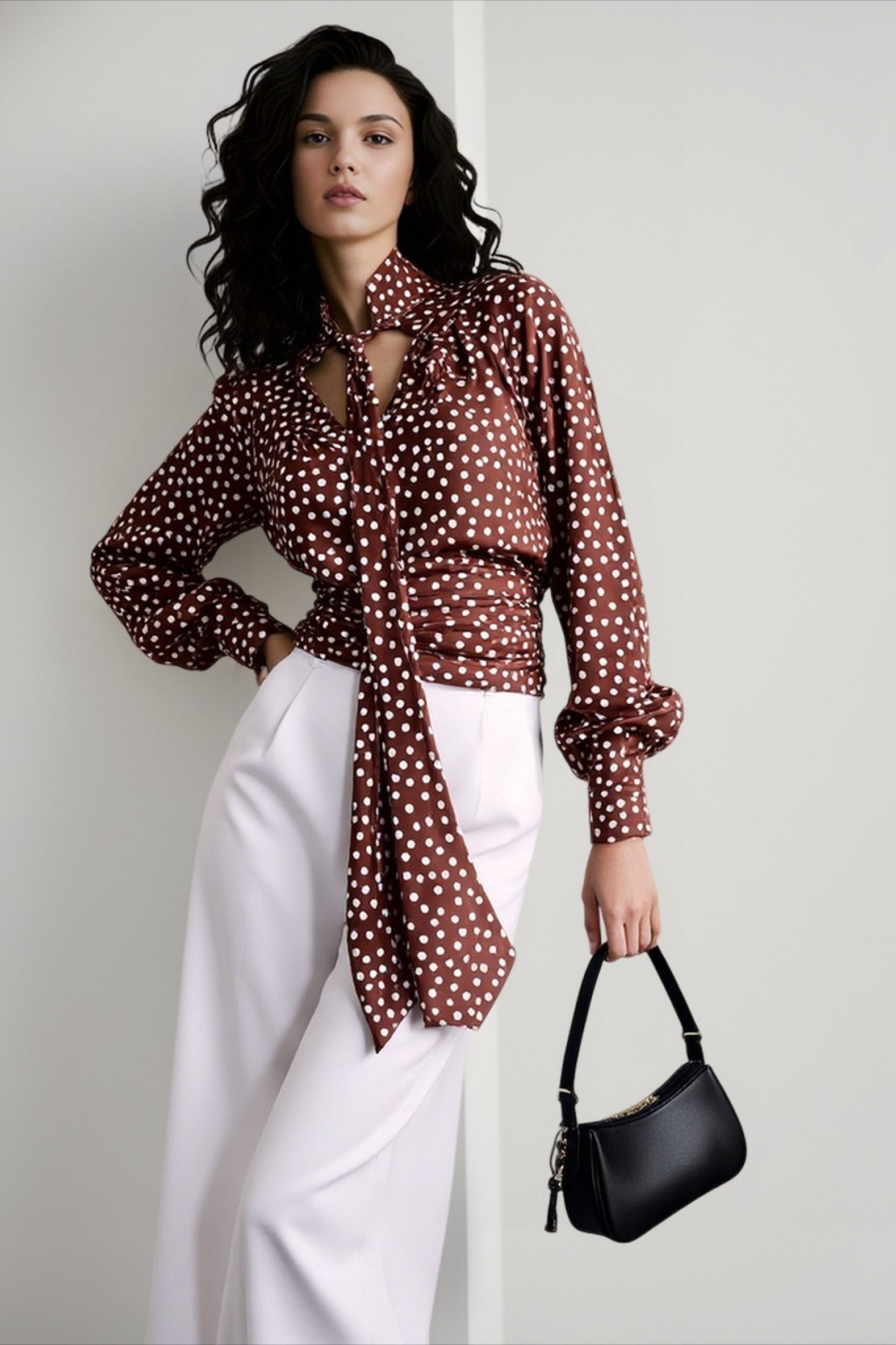French Retro Dot Blouse