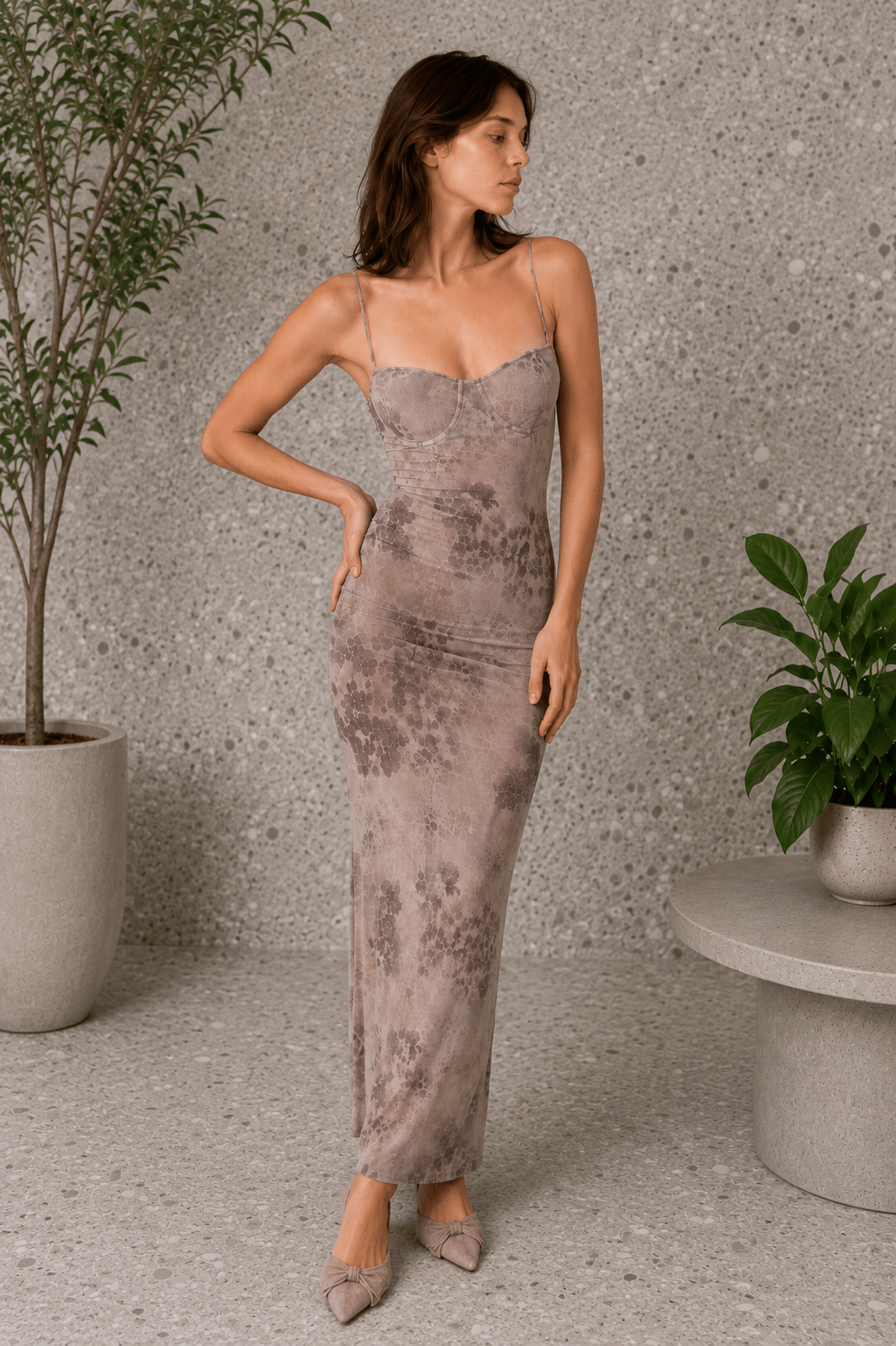 Sexy Printed Slim Fit Cami Maxi Dress