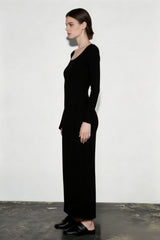 Basics Solid Long Sleeve Bodycon Maxi women Midi Dresses