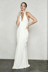 Sheer Backless V Neck Vacation Dress