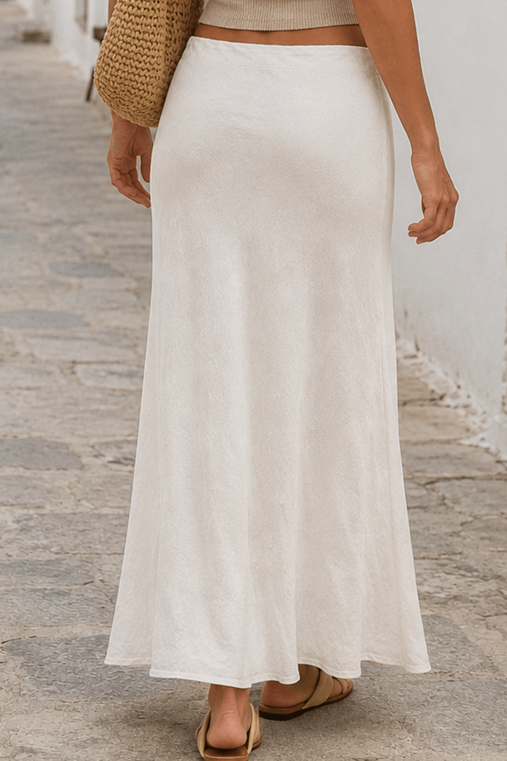 Drawstring High Waist Bodycon Midi Skirt