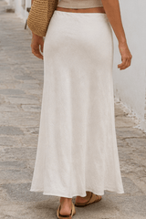 Drawstring High Waist Bodycon Midi Skirt