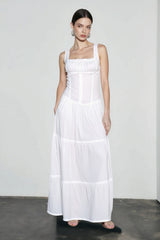 Ruched Front Button Maxi Vacation Dress