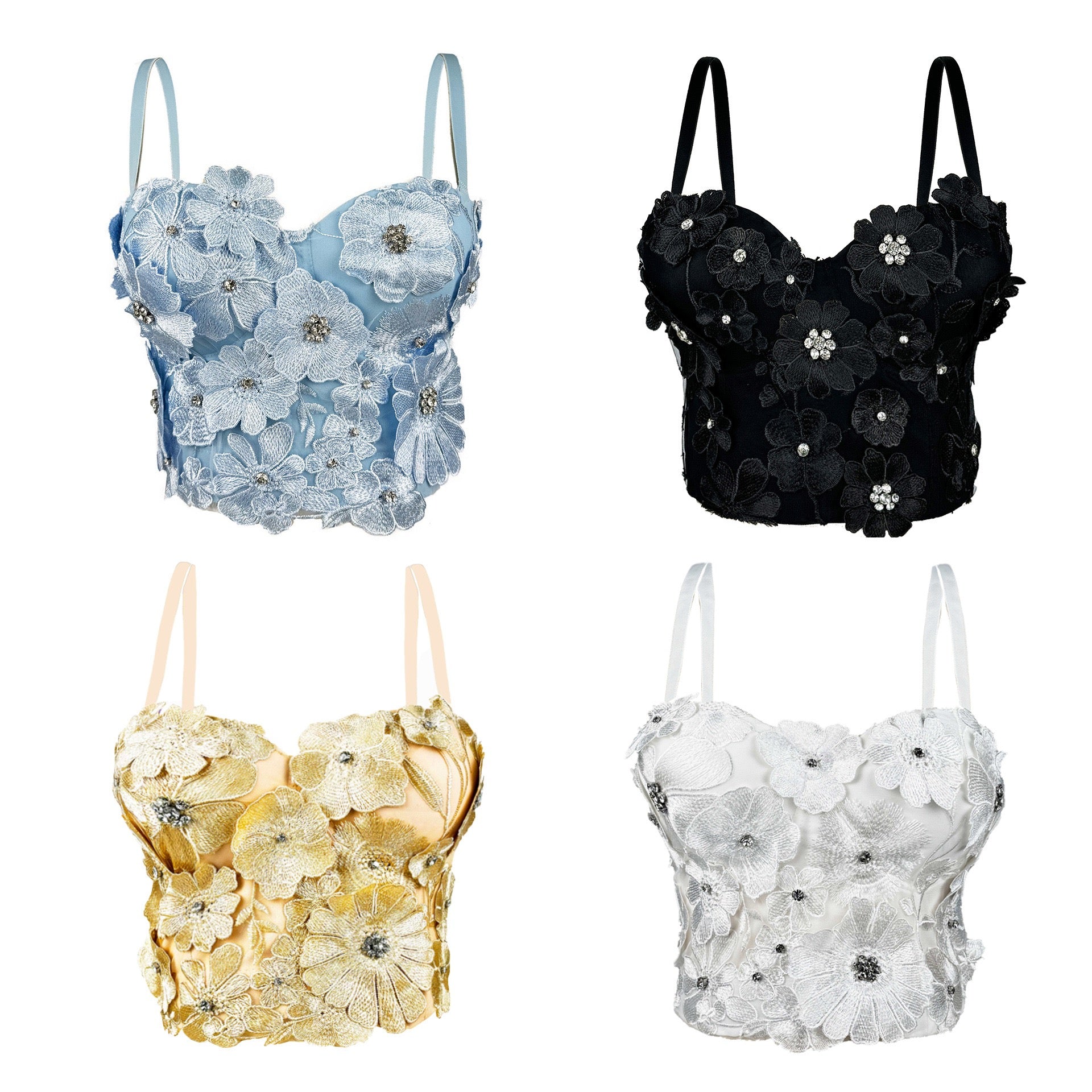 Embroidered Floral Sweetheart Corset