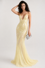 Hollow Sleeveless High Waist Sequin Floral Dress