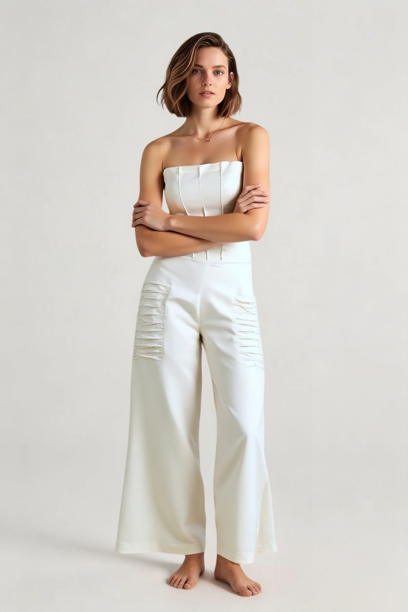 Push Up Bikini Set with Linen Three Piece Swimsuit