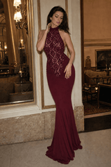 Sexy Lace Patchwork Bodycon Maxi Dress