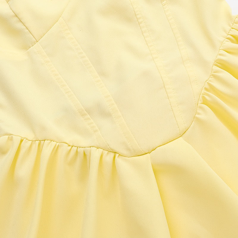 Handkerchief Hem Plunge Neck Mini Dress