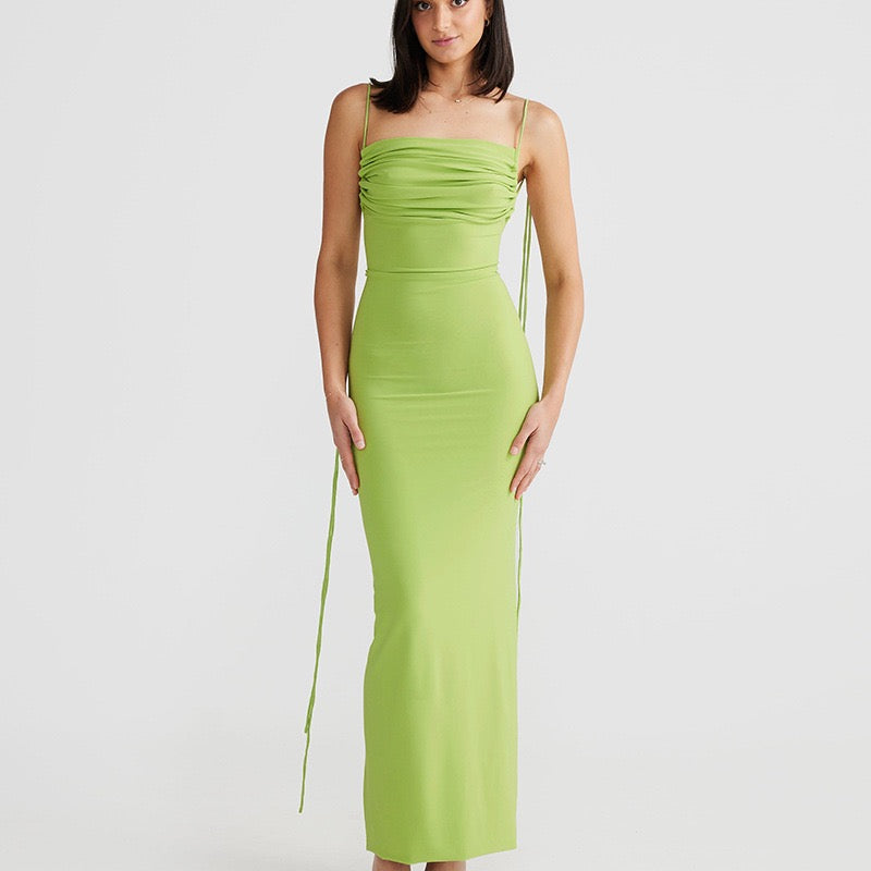 Textured Jersey Open Back Maxi Dress