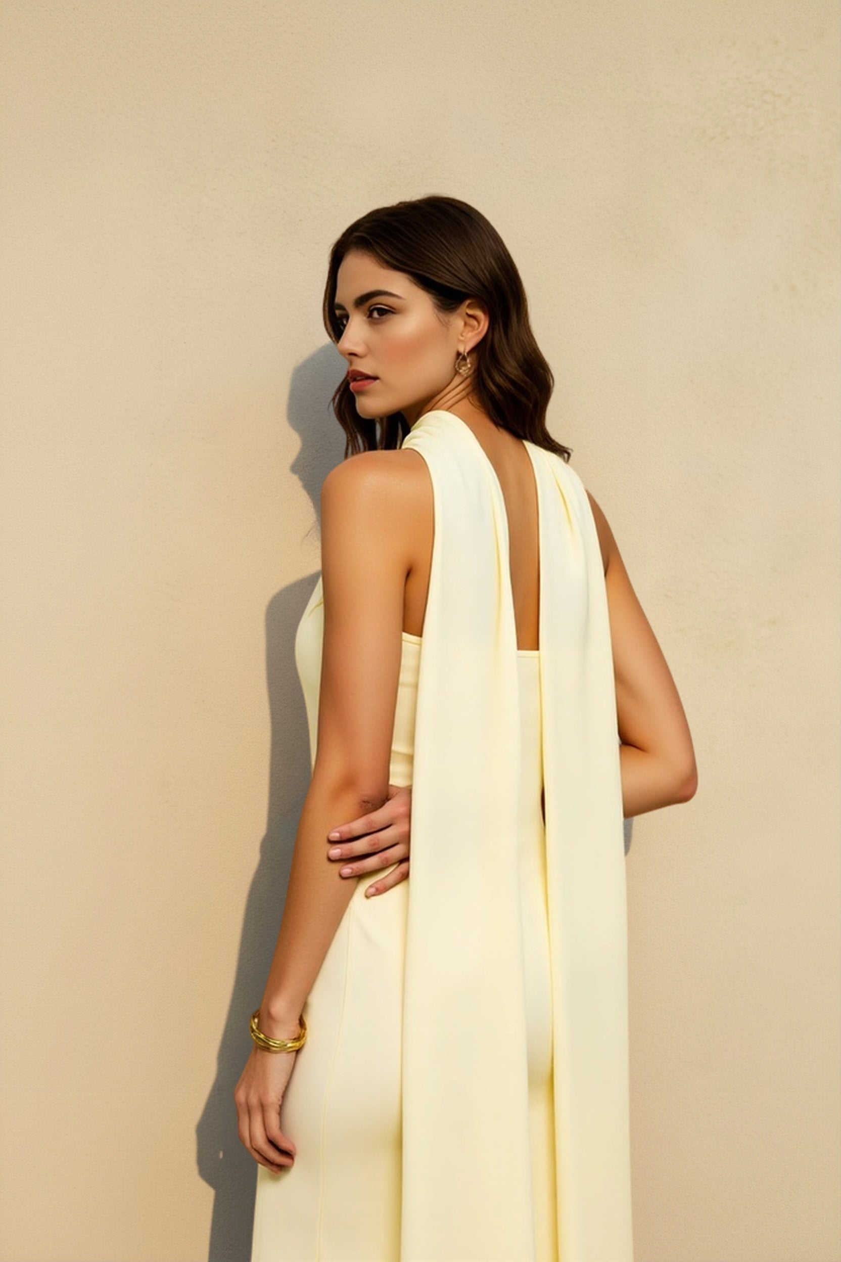 Satin Backless Strapless Print Vacation Dress