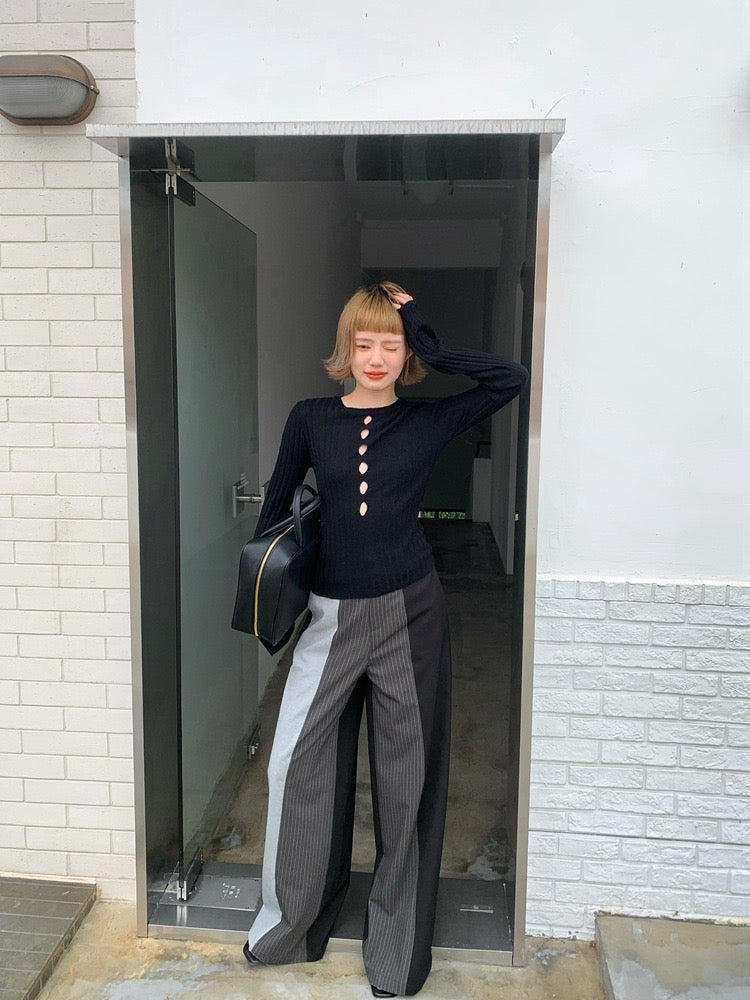 Hollow Knit Long Sleeve Sweater