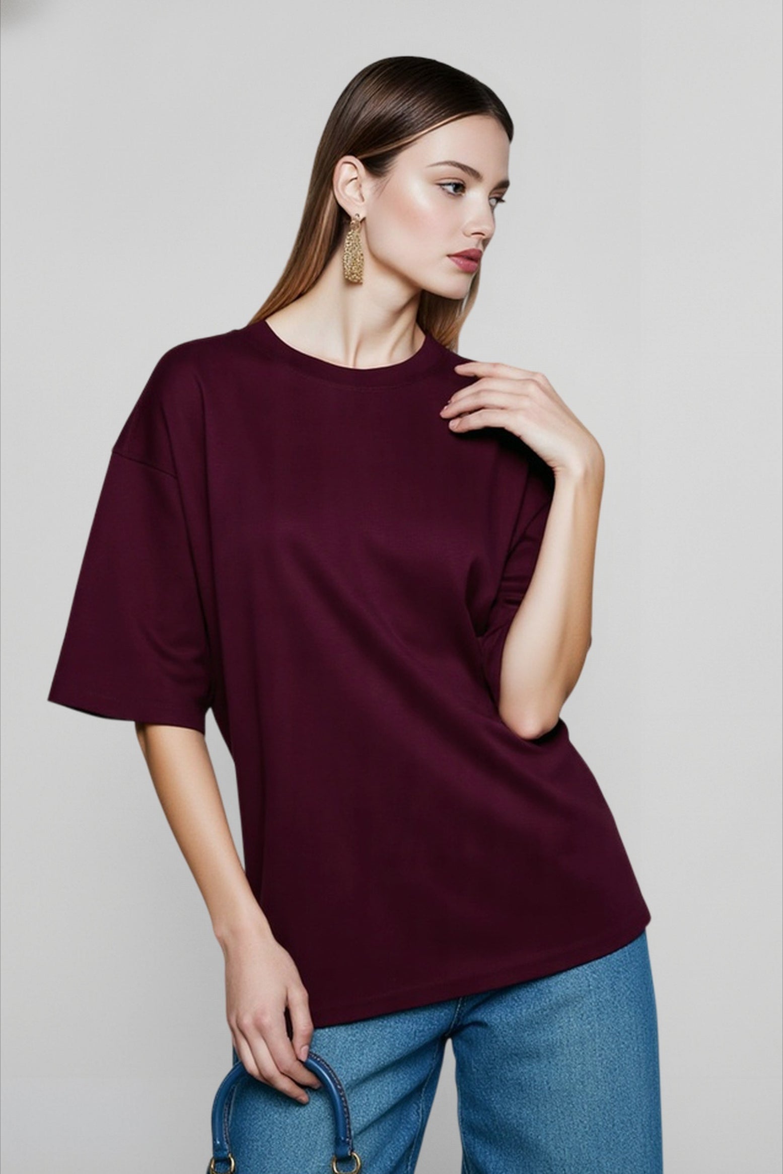 Oversized Solid Relaxed T-Shirts