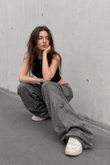 Vintage Camo Wide-Leg Cargo Pant