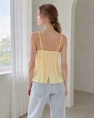 Lace Ruched Sheer Cami Top