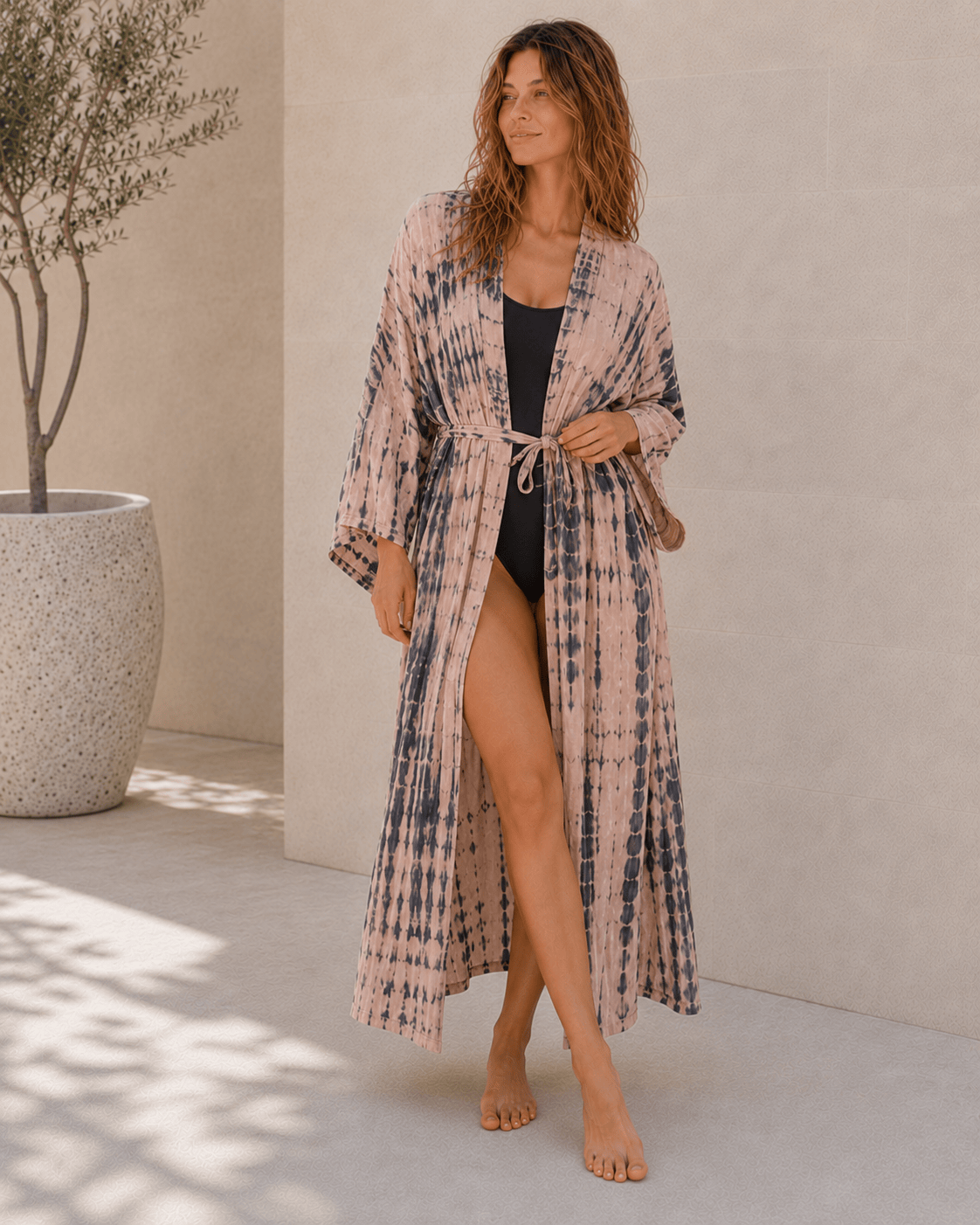 Tie Dye V-Neck Beach Cover Up