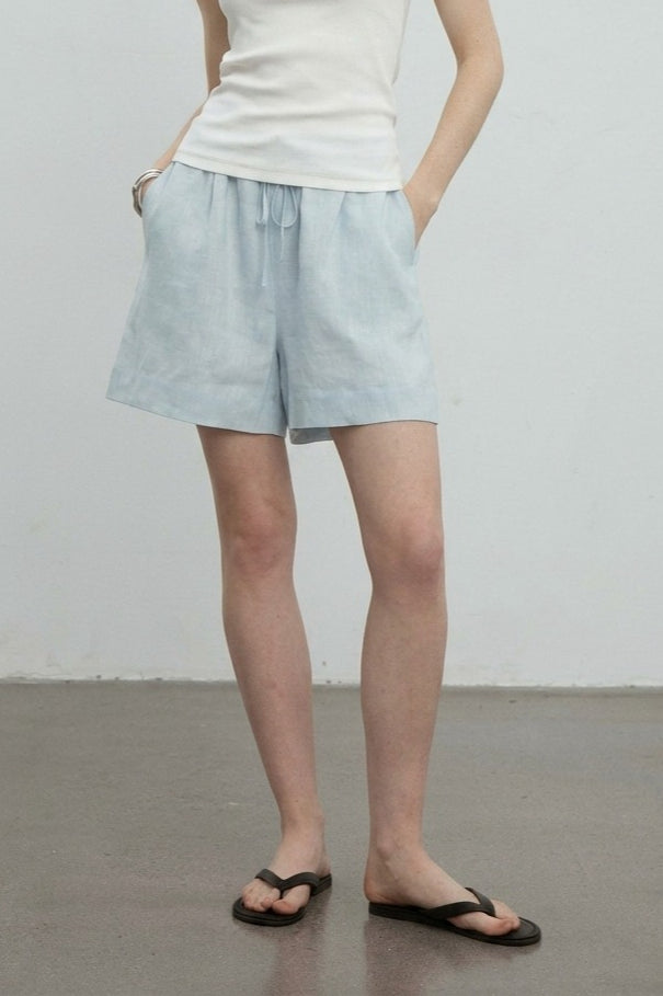 Linen Drawstring Relaxed Shorts Pants