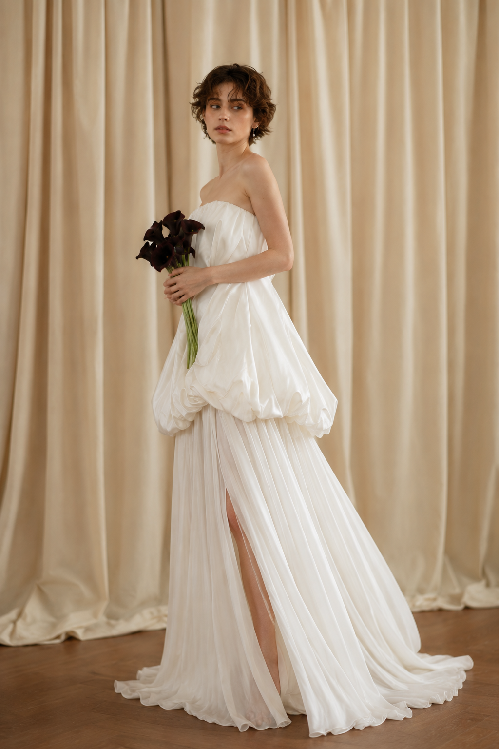 Minimalist Loose Elegant Flowy Reception Dress