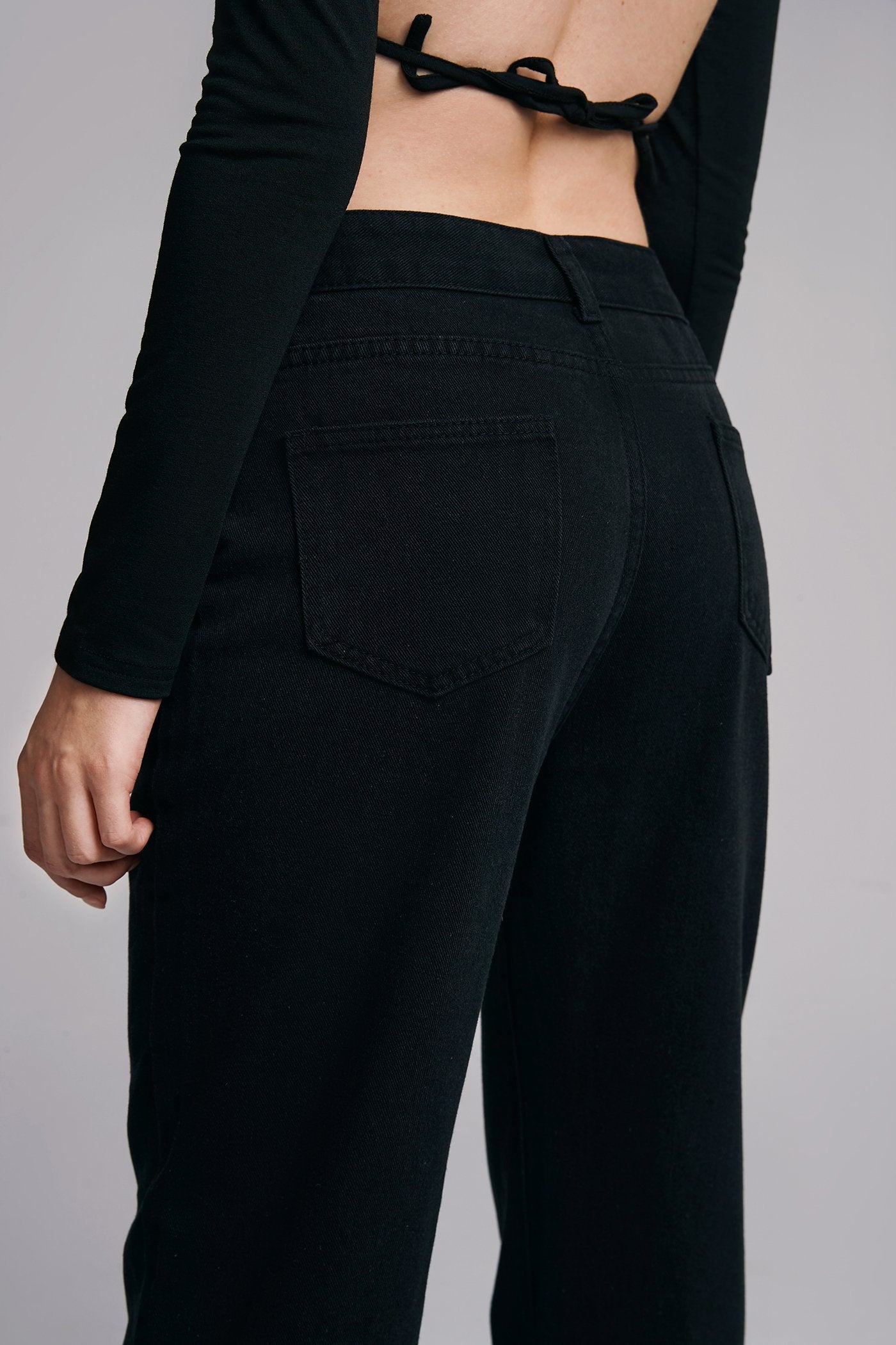 High Waist Dual Pocket Straight Pants