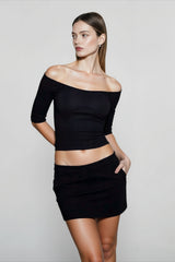 Deep U Neck Fitted T-shirts