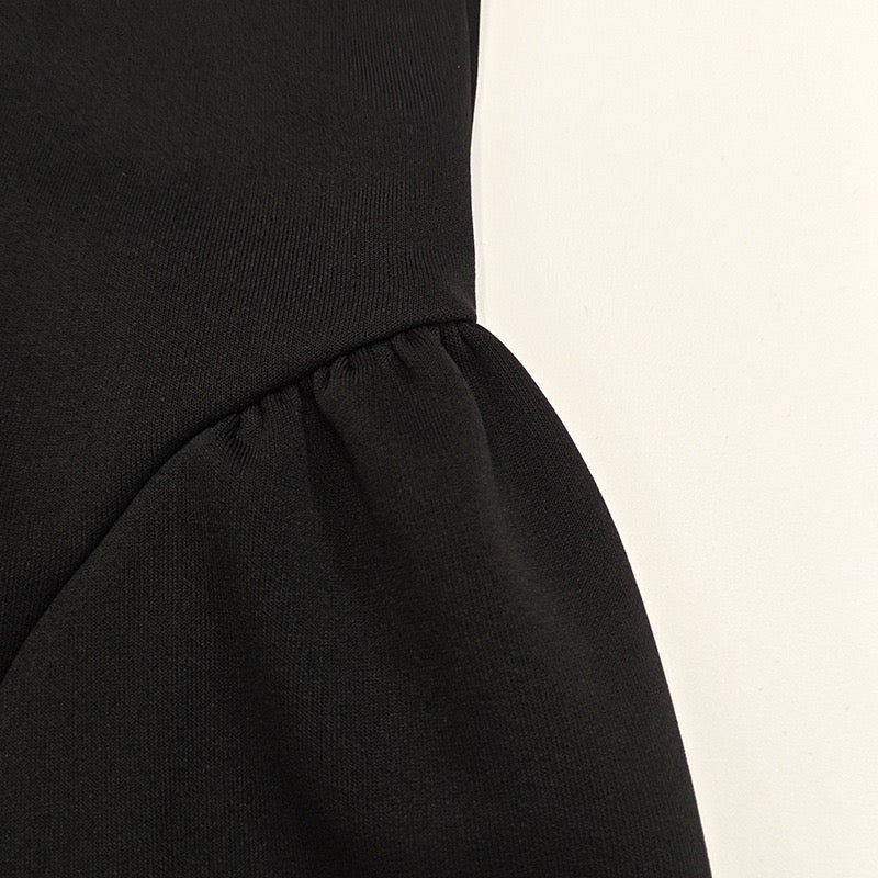 Long Sleeve Ruched Modal Cashmere Blend Mini Dress