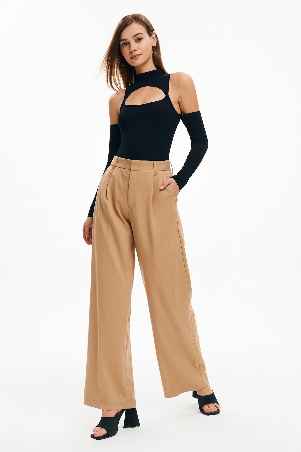 Cut Out Cold Shoulder Bodysuit