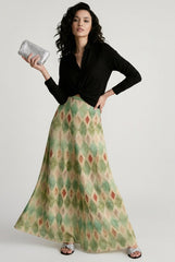 Boho Print Draped Vacation Skirt