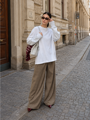 Plaid Elegant Loose Casual Pants