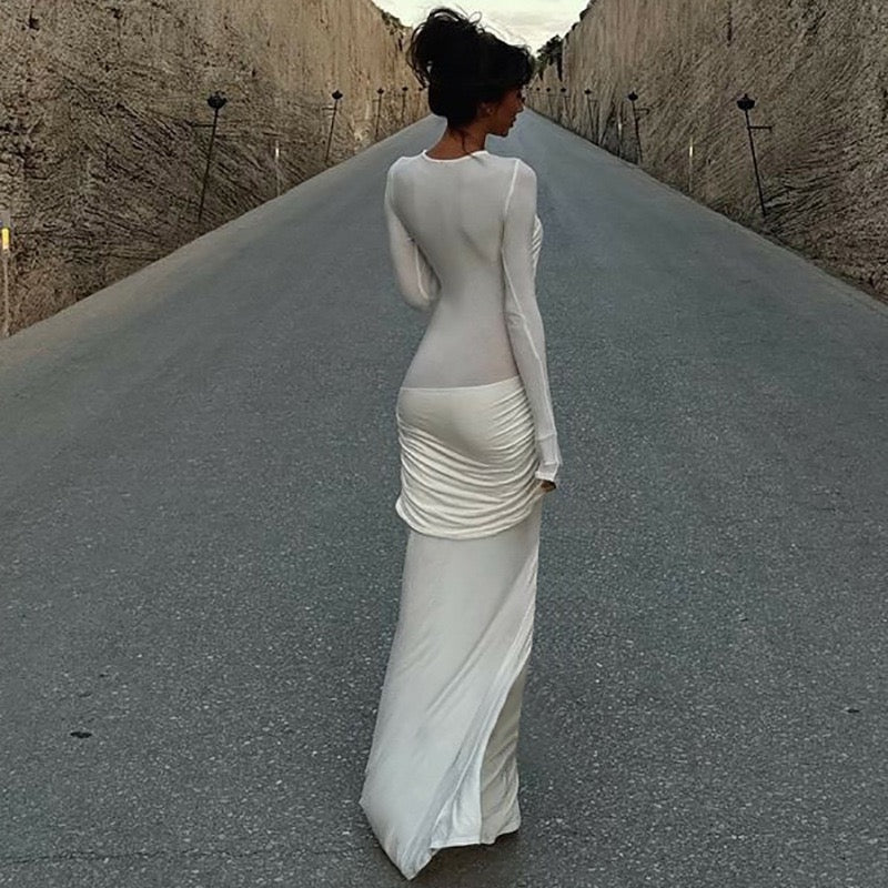 Velvet Long Sleeve Maxi Dress