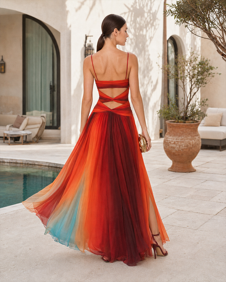 Twist Knit Hollow Shoulder Strapless Bodycon Maxi Dress