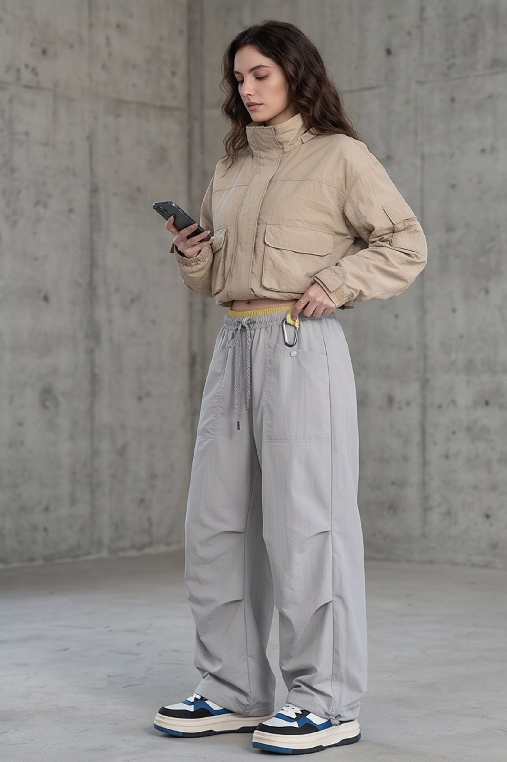 Quick Dry Cargo Wide Leg Cuffed Pants
