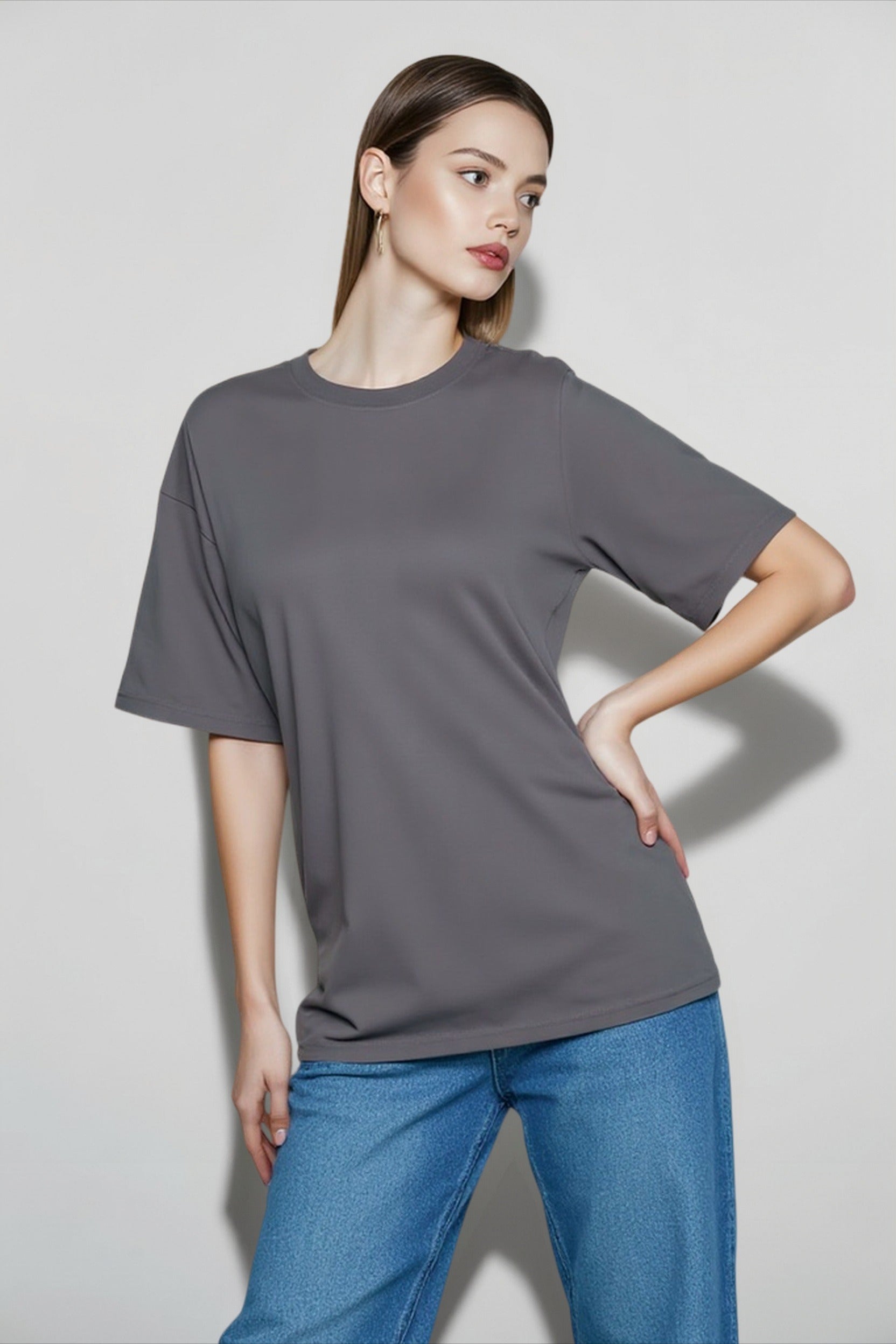 Oversized Solid Relaxed T-Shirts