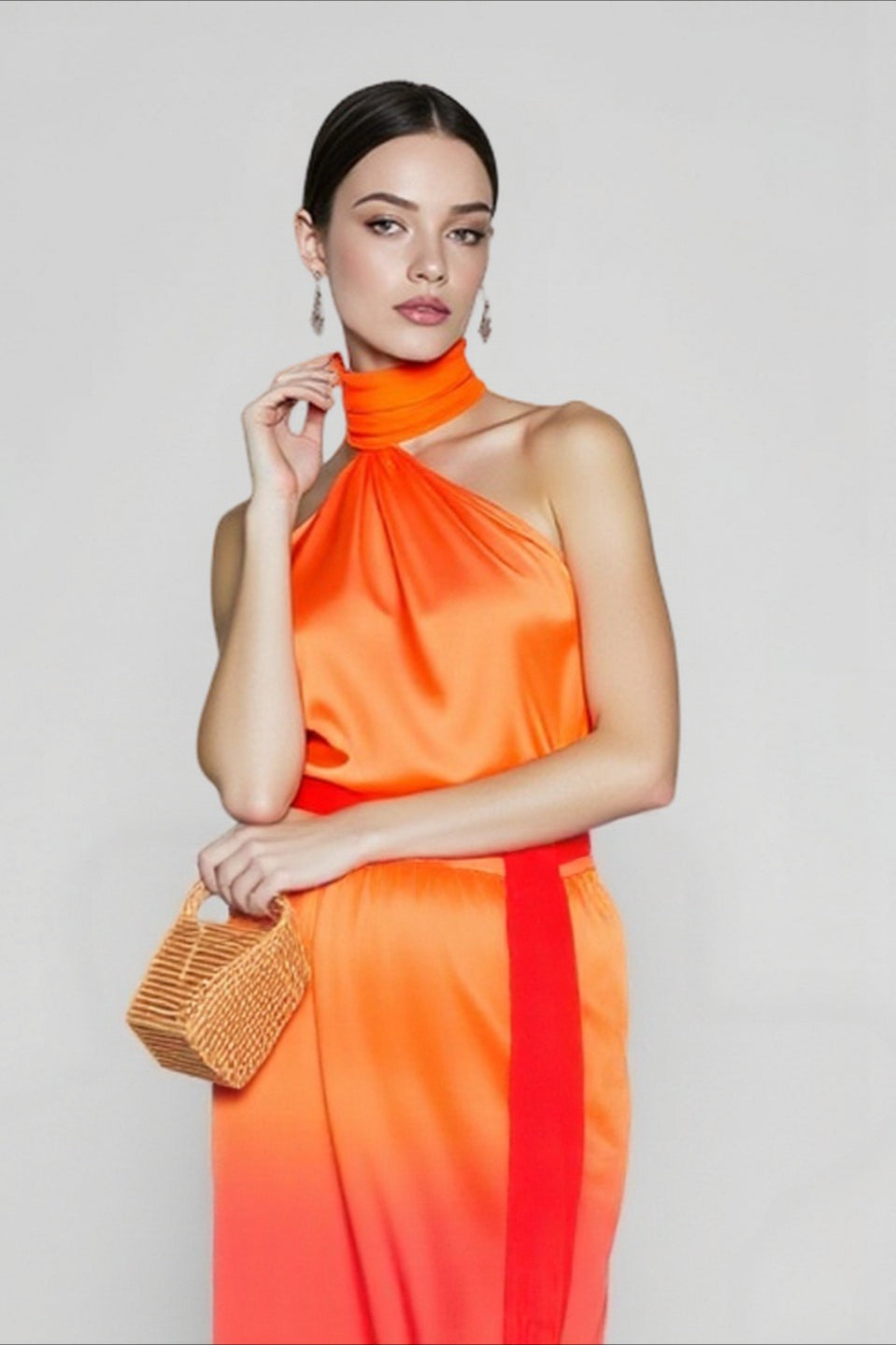 Ombre Halter Tie Back Sleeveless Vacation Dress