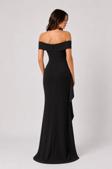 Off Shoulder Slit Party Formal Dress