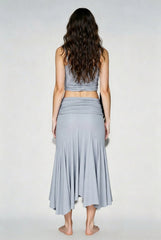 Fold Over One Shoulder Maxi Knit Set