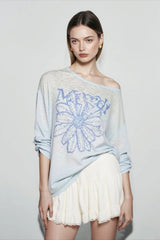 Relaxed Graphic Daisy Cover Up