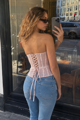 Sheer Polka Dot Bustier Corset