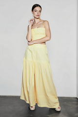 Strapless Smocked Ruched A Line Vacation Set