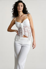White Lace Going Out Cami Top