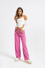 Curved Hem Solid Ribbed Crop Cami Top With Oversleeve