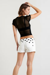 See Through Lace Fitted T-shirts