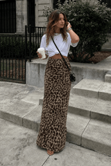 Elegant Leopard Print Slim A-Line Skirt