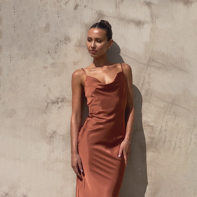 Deep Plunge Midaxi Dress