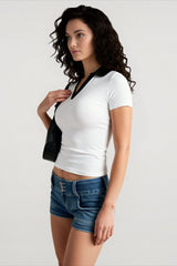 Polo Neck Y2K Fitted T-shirts